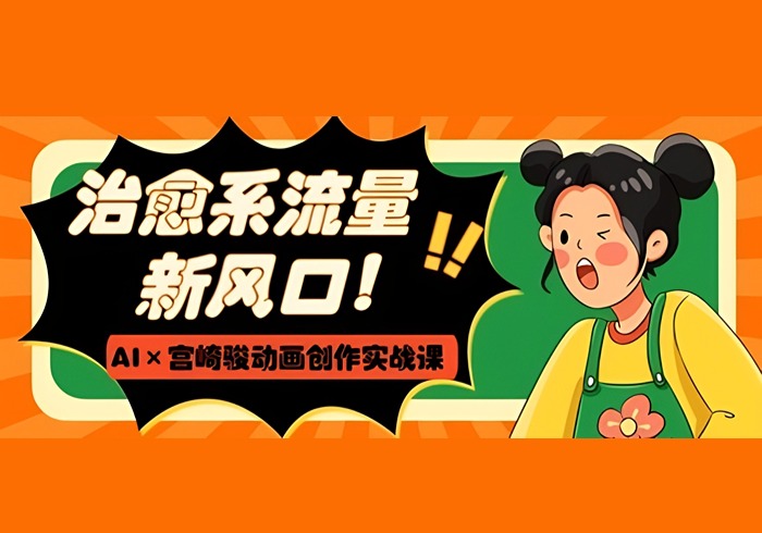 治愈系流量新风口，AI+宫崎骏动画创作实战课，从0到1打造爆款视频-参一网创