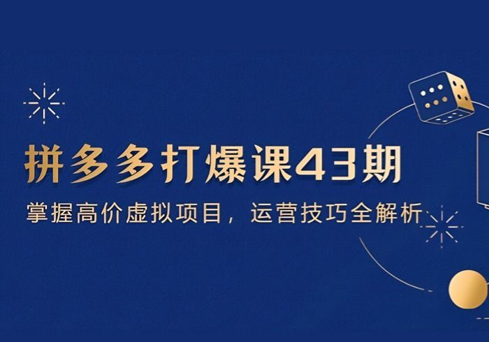 拼多多打爆课第 43 期，掌握高价虚拟项目，运营技巧全解析(15节-参一网创