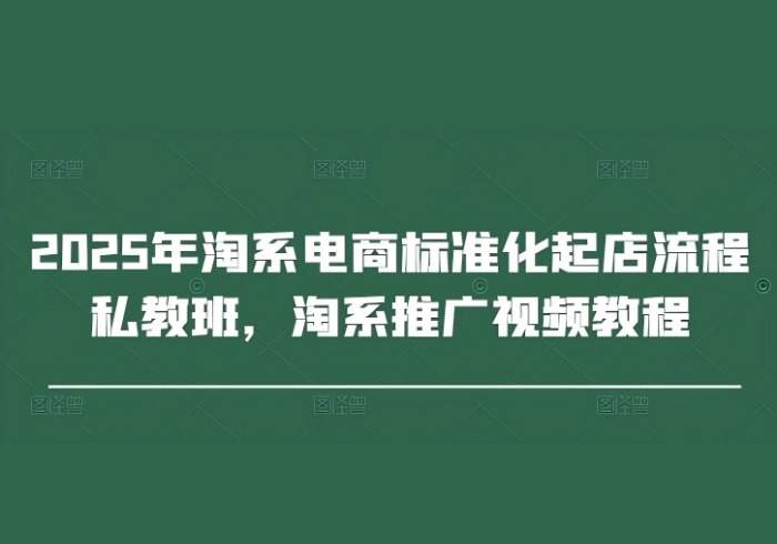 2025年淘系电商标准化起店流程私教班，淘系推广视频教程-参一网创