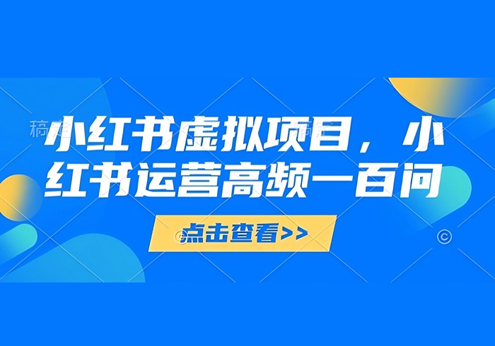 小红书虚拟项目，小红书运营高频一百问【文档】-参一网创