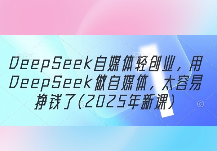 DeepSeek自媒体轻创业，用DeepSeek做自媒体，太容易挣钱了(2025年新课)-参一网创