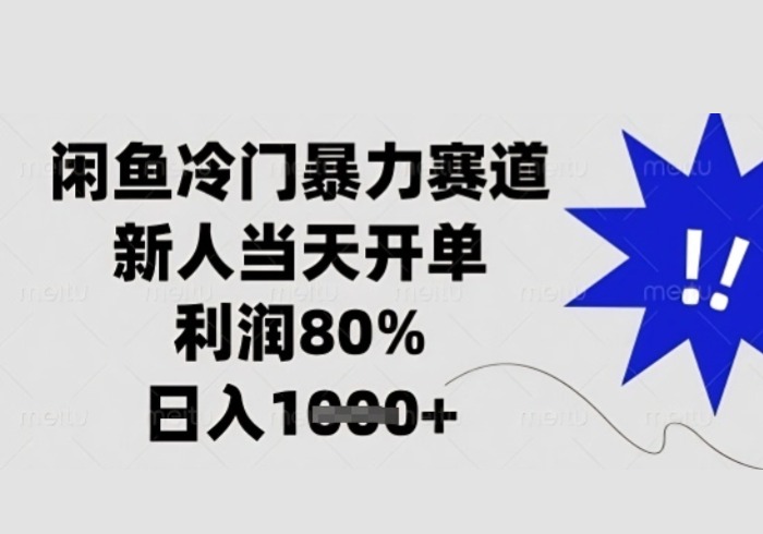 闲鱼冷门暴力赛道，新人当天开单，利润80%，日入1k+【揭秘】-参一网创