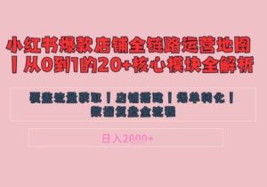 别再乱投流了！小红书店铺精细化运营让爆款笔记自己涨粉的底层逻辑​，日入1k-参一网创