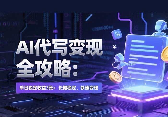 AI 代写变现全攻略：单日稳定收益 3张+，长期稳定，快速变现【揭秘】-参一网创