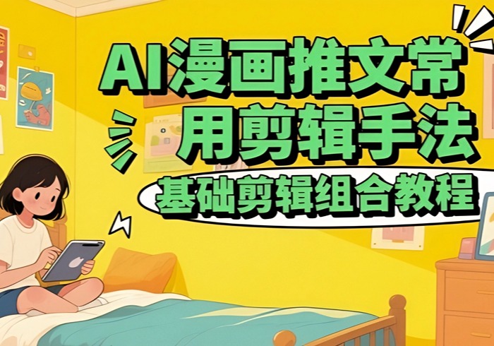 AI漫画推文常用剪辑手法，基础剪辑组合教程-参一网创