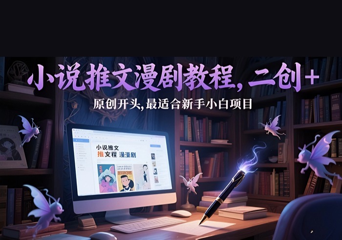 小说推文漫剧教程，二创+原创开头，最适合新手小白项目-参一网创