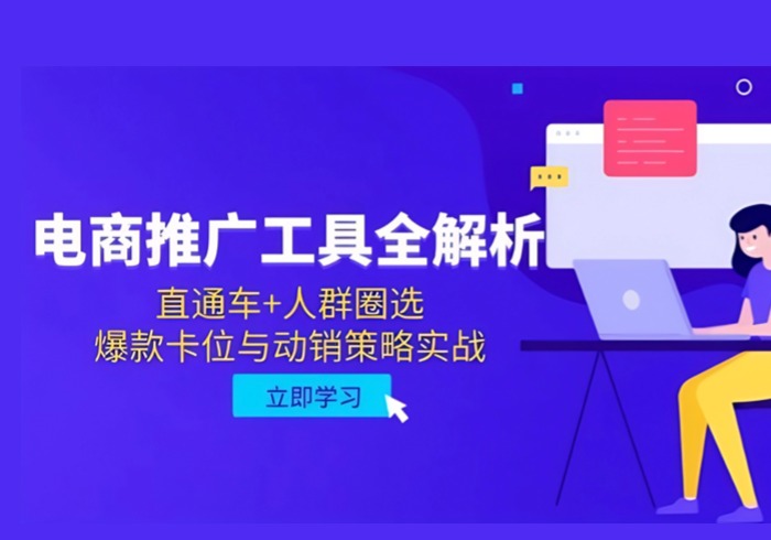 电商推广工具全解析，直通车+人群圈选，爆款卡位与动销策略实战-参一网创