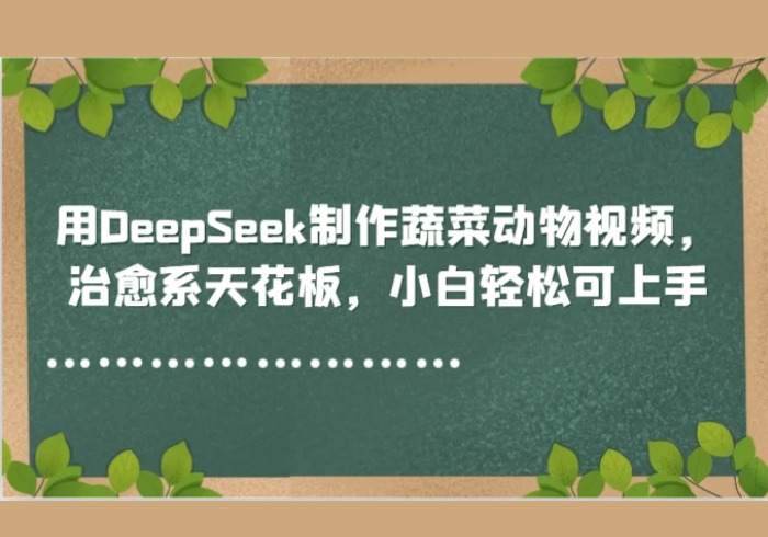 用DeepSeek制作蔬菜动物视频，治愈系天花板，小白轻松可上手-参一网创