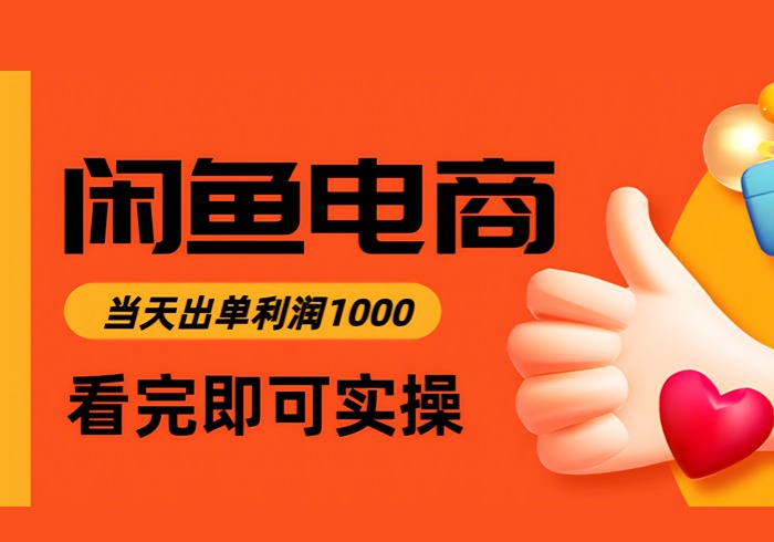 闲鱼高利润电商，入门到出单只需3小时，每天利润1000-参一网创
