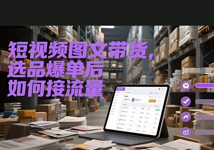 短视频图文带货，选品爆单后如何接流量-参一网创