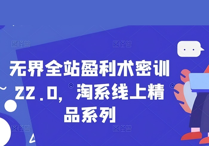 无界全站盈利术密训22.0，淘系线上精品系列-参一网创