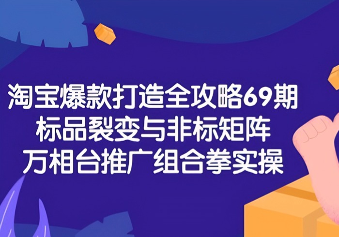 淘宝爆款打造全攻略-69期，标品裂变与非标矩阵，万相台推广组合拳实操-参一网创
