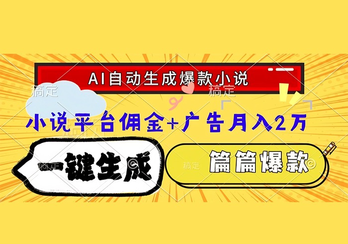 Ai自动生成网文爆款小说，一件生成小说大纲、故事情节，每篇都是爆款，…-参一网创