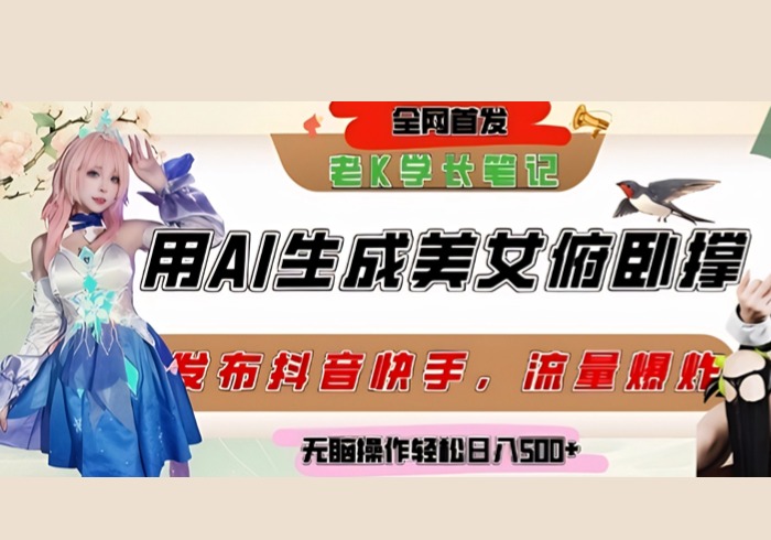 巧用AI让美女做俯卧撑，发布社交平台轻松涨粉变现，流量爆炸，挂抖音橱窗卖货，轻松实现日收入5张-参一网创